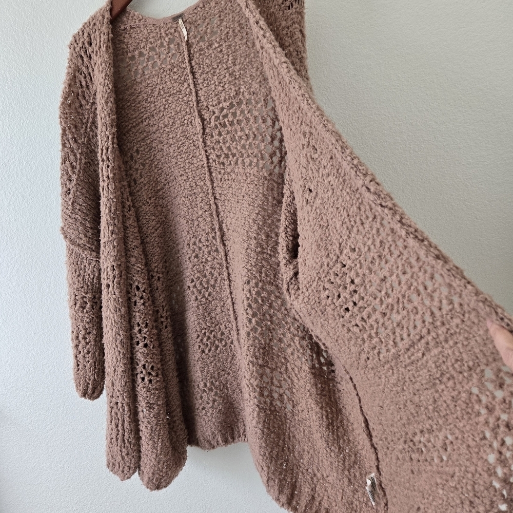 Free People BOHO Saturday Morning Cardigan Sweater Open Knit Oversized Cozy XS/S - Picture 7 of 16